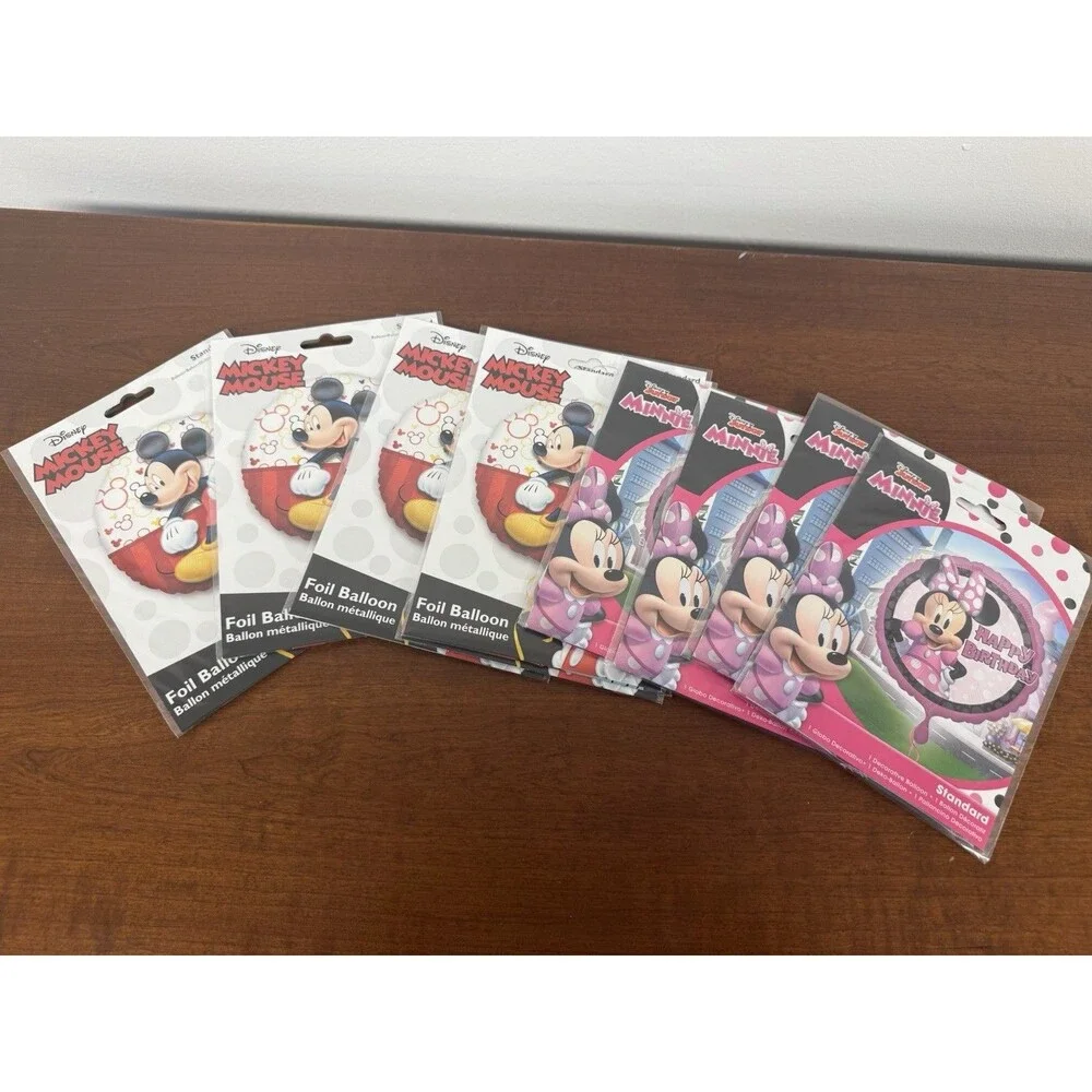 Lot of 9 Mickey Mouse and Minnie Mouse Ballon’s. Foil. Disney.
